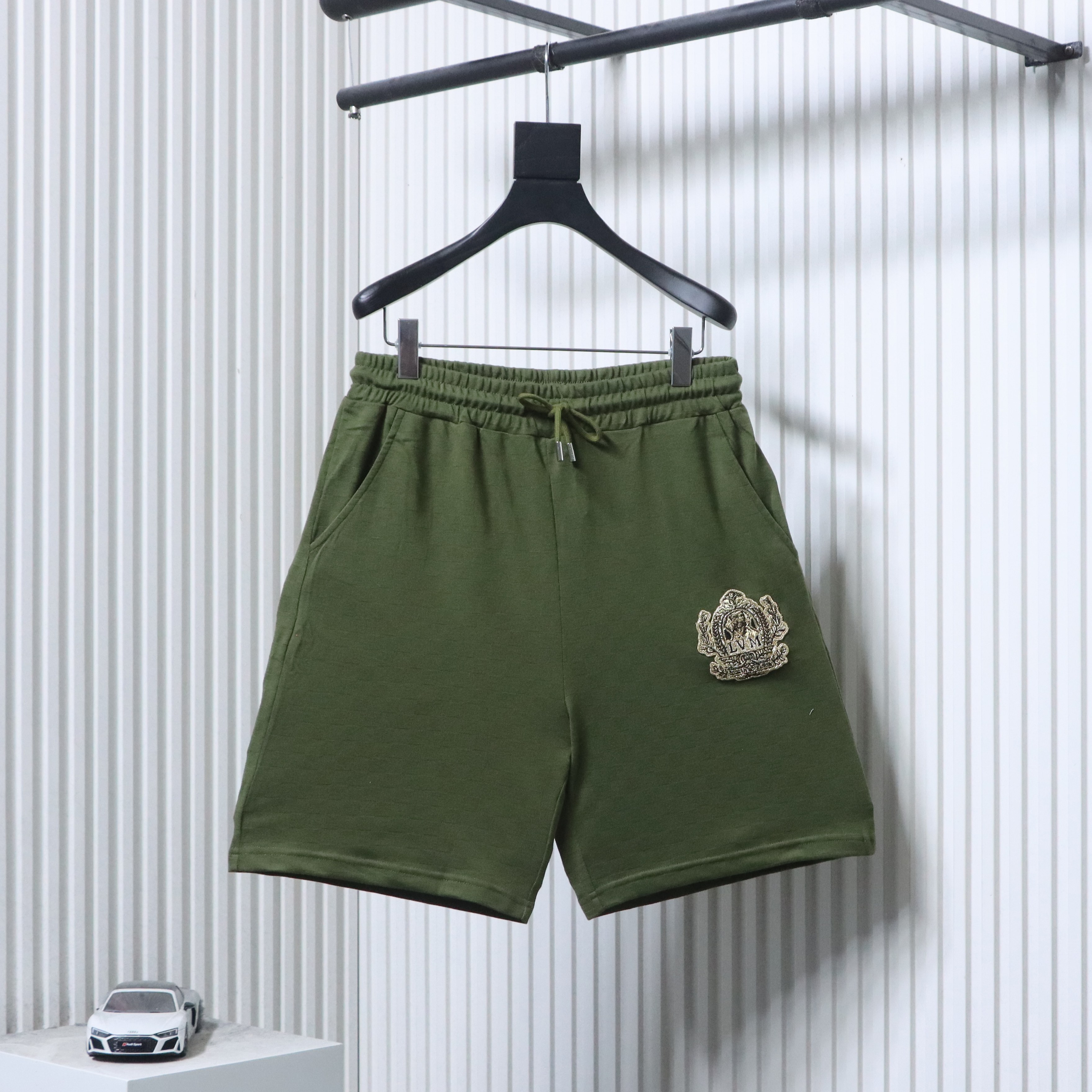 LOUIS VUITTON Checkerboard Embroidery Black White Shorts