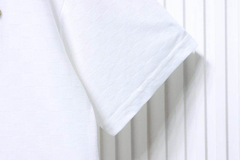 LOUIS VUITTON Checkerboard Embroidery White Short Sleeve T-Shirt