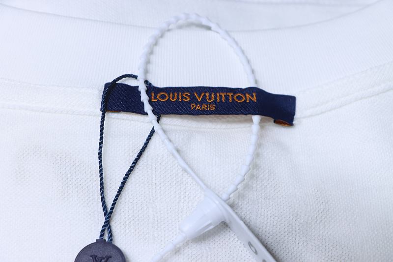 LOUIS VUITTON Checkerboard Embroidery White Short Sleeve T-Shirt