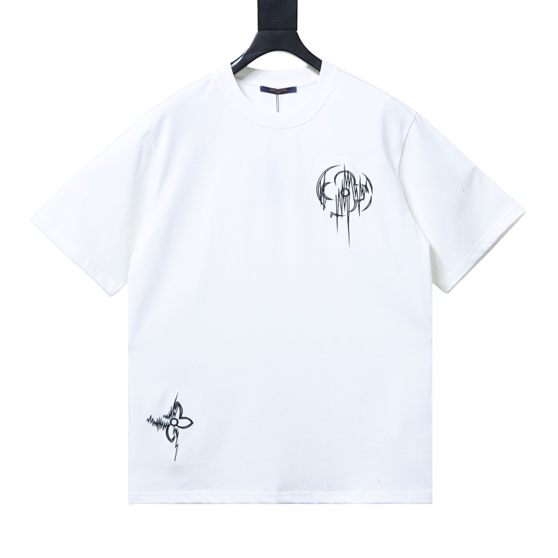 LOUIS VUITTON Clover Black White Short Sleeve T-Shirt Style 1