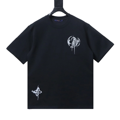 LOUIS VUITTON Clover Black White Short Sleeve T-Shirt Style 2 01