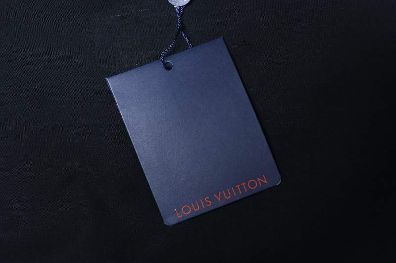 LOUIS VUITTON Clover Letter Graffiti Hand-Drawn Logo Black Short Sleeve T-Shirt