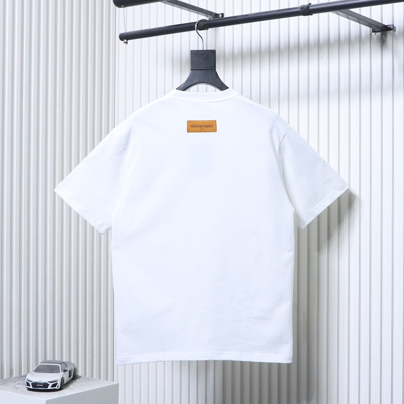 LOUIS VUITTON Clover Letter Graffiti Hand-Drawn Logo White Short Sleeve T-Shirt
