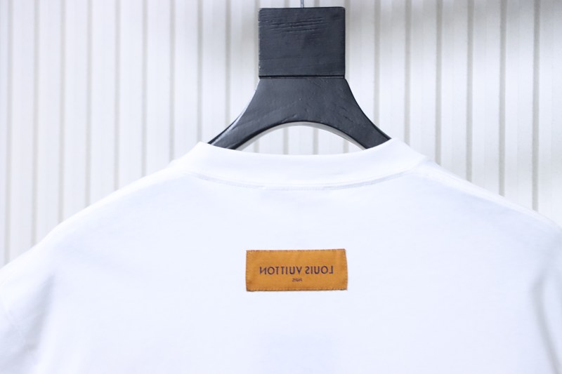 LOUIS VUITTON Clover Letter Graffiti Hand-Drawn Logo White Short Sleeve T-Shirt