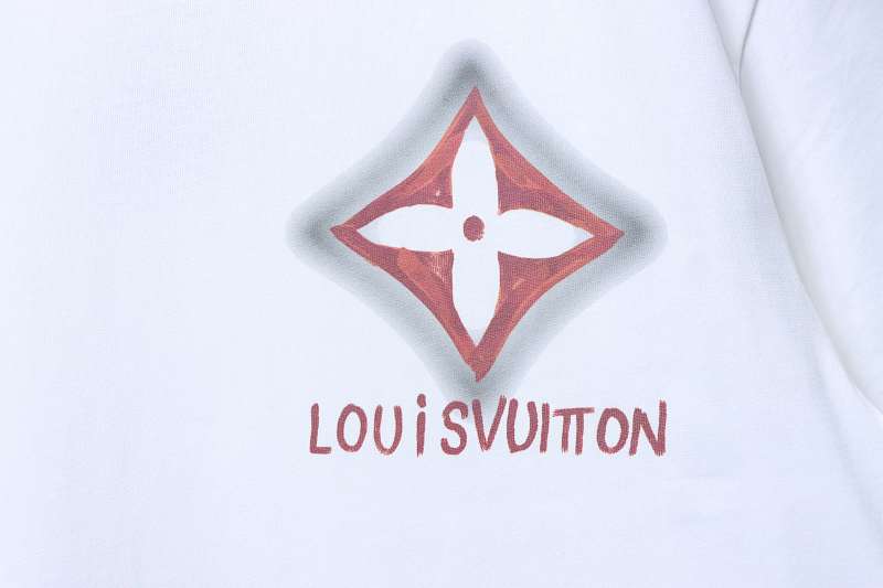 LOUIS VUITTON Clover Letter Graffiti Hand-Drawn Logo White Short Sleeve T-Shirt