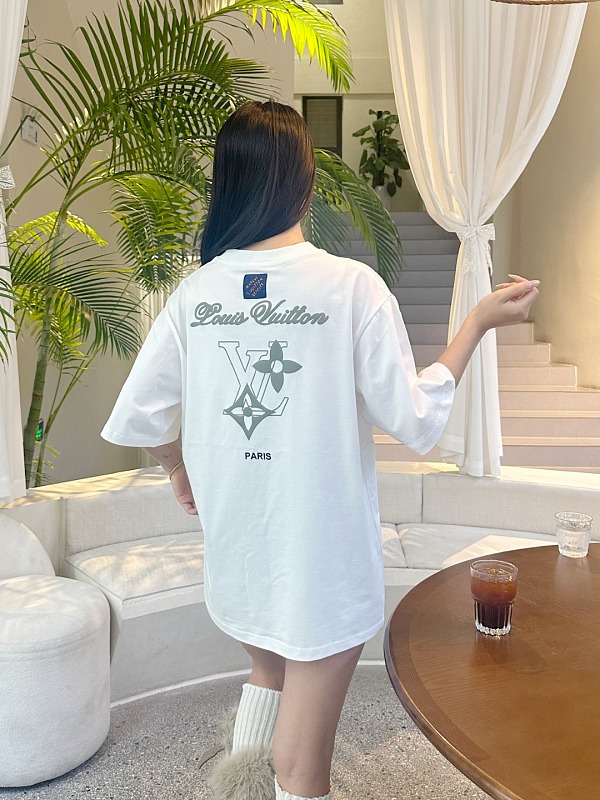 LOUIS VUITTON Clover Print Back Logo Black Short Sleeve T-Shirt