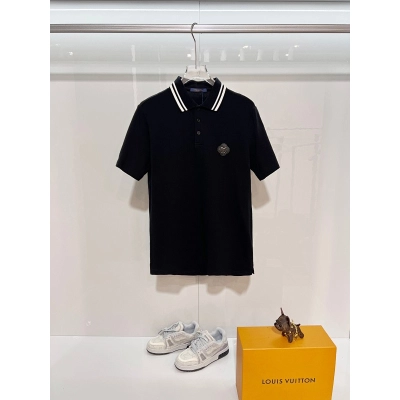 LOUIS VUITTON Collar Short Sleeve Polo Shirt Style 1 01
