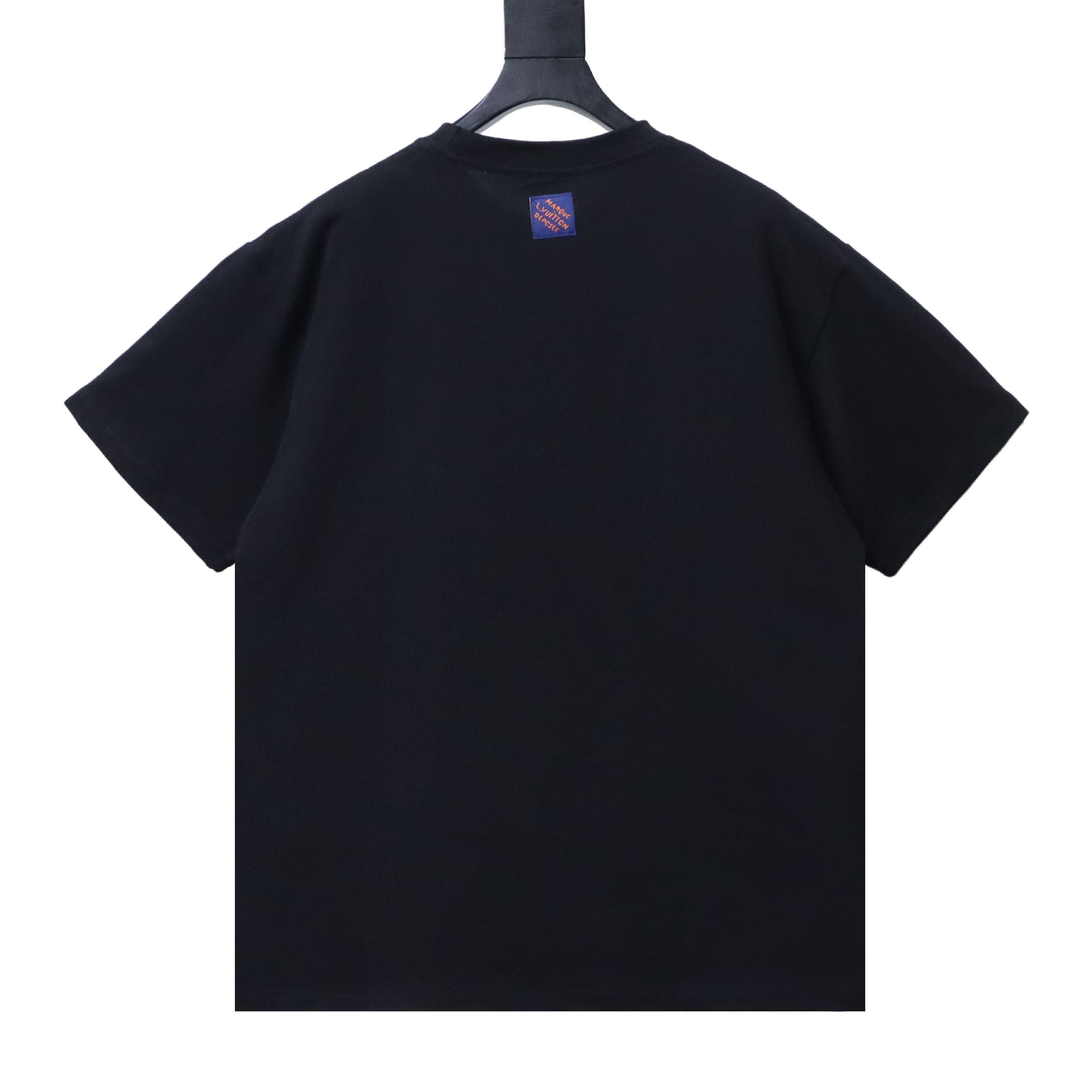 LOUIS VUITTON Cultural Landscape Pattern Embroidery Black White Short Sleeve T-Shirt