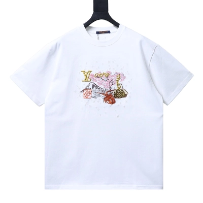 LOUIS VUITTON Cultural Landscape Pattern Embroidery Short Sleeve T-Shirt Style 2 01