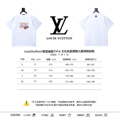 LOUIS VUITTON Cultural Landscape Pattern Embroidery Short Sleeve T-Shirt Style 2 02