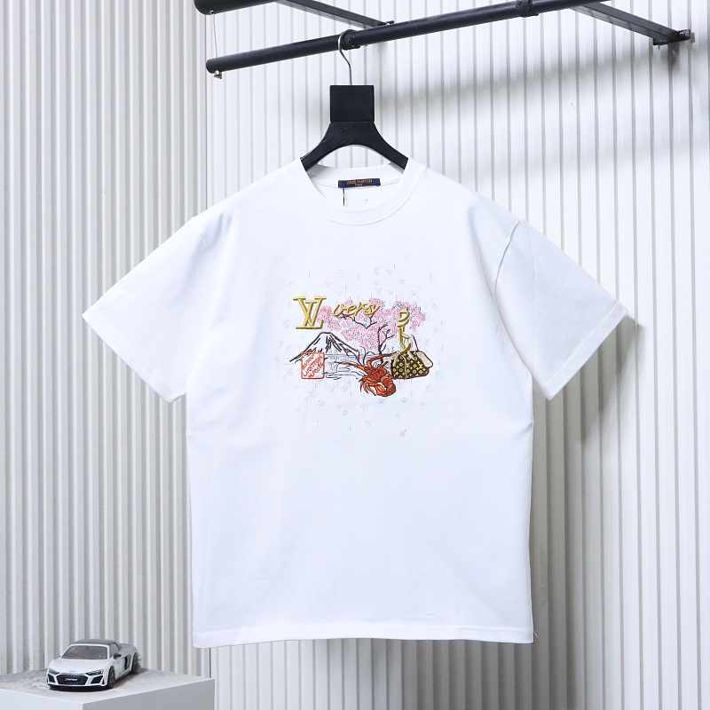 LOUIS VUITTON Cultural Landscape Pattern Embroidery Short Sleeve T-Shirt Style 2