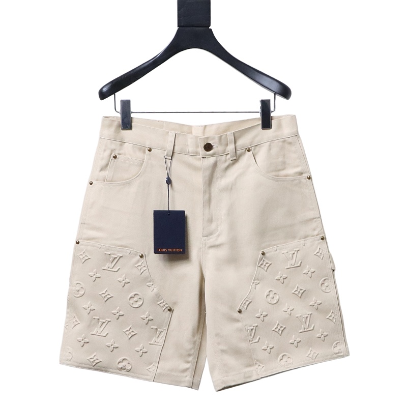 LOUIS VUITTON Embossed Monogram Denim Shorts Style 1
