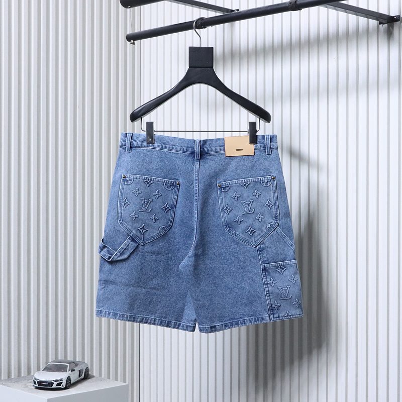 LOUIS VUITTON Embossed Monogram Denim Shorts Style 2