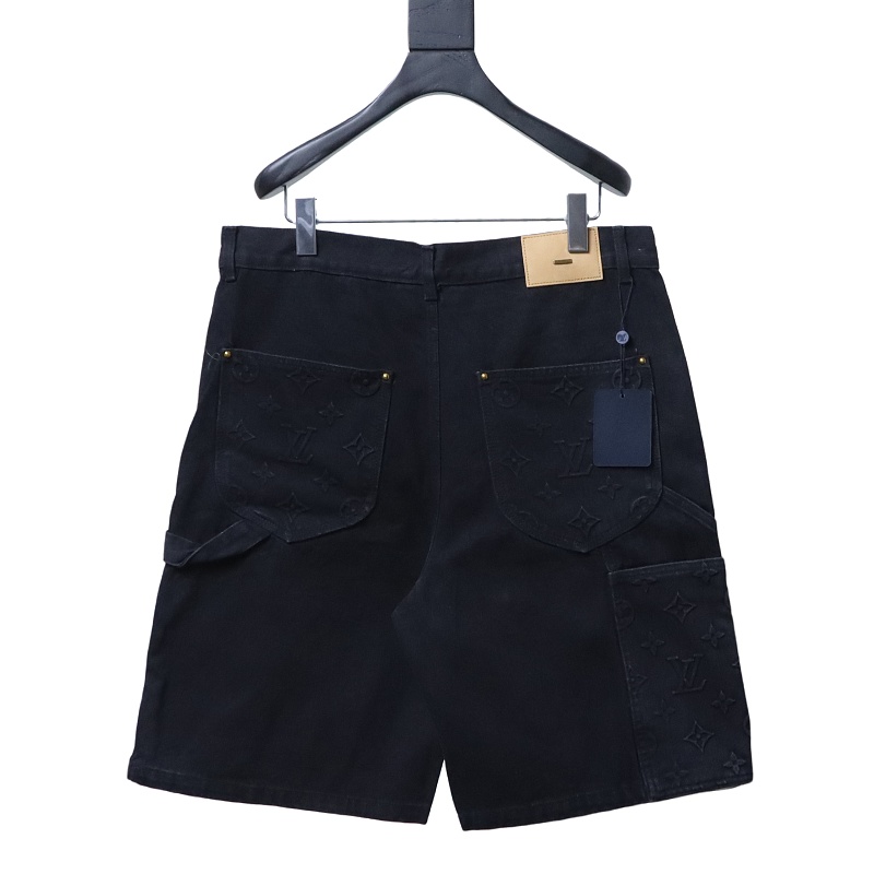 LOUIS VUITTON Embossed Monogram Denim Shorts Style 3