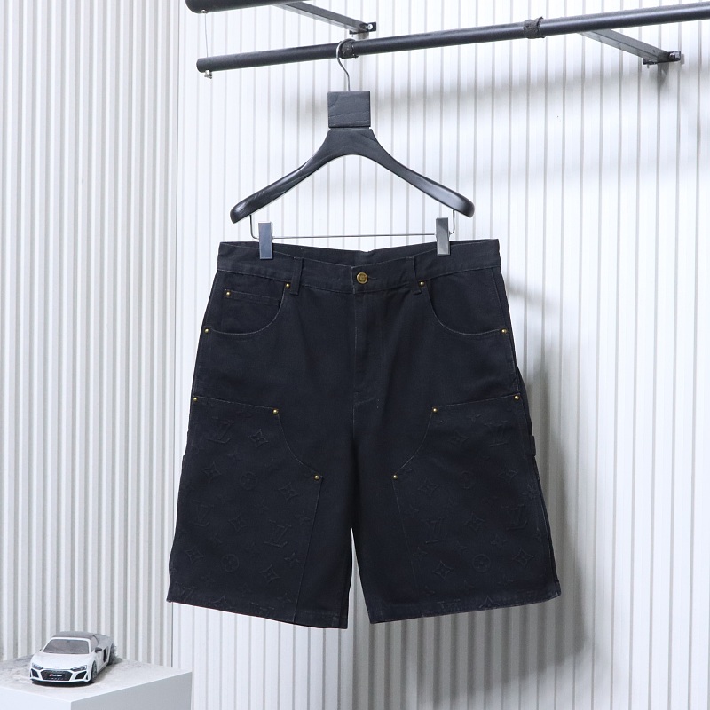 LOUIS VUITTON Embossed Monogram Denim Shorts Style 3
