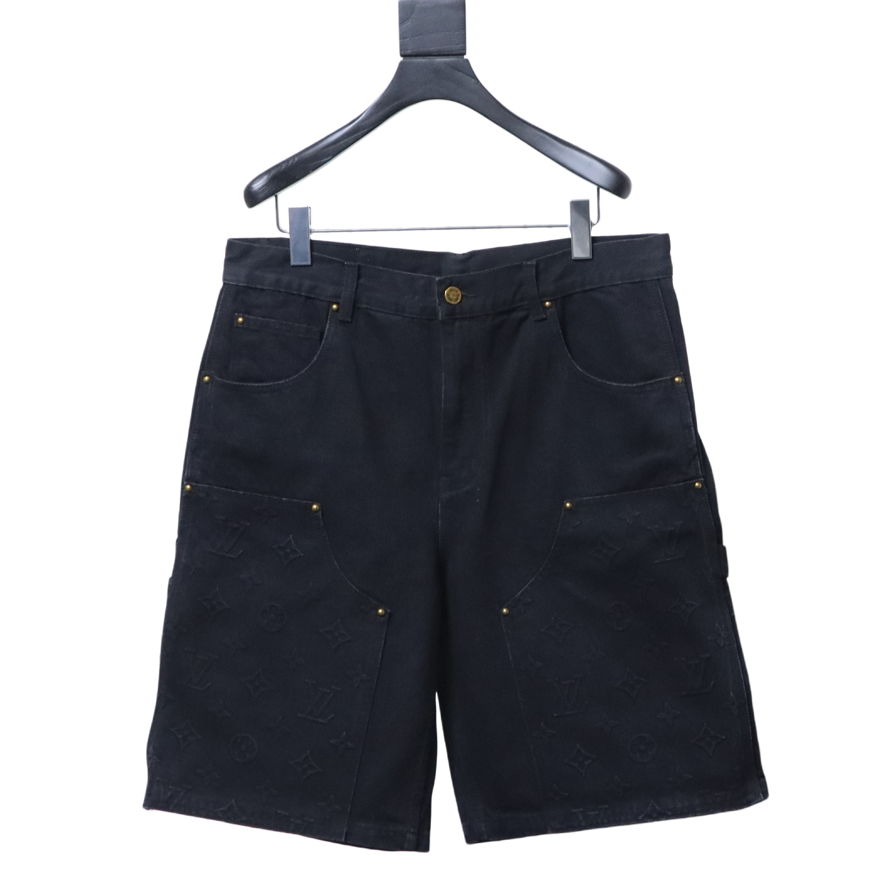 LOUIS VUITTON Embossed Monogram Denim Shorts Style 3