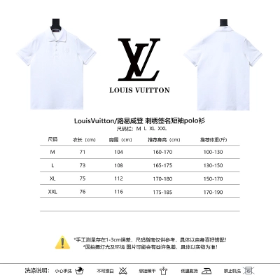 LOUIS VUITTON Embroidery Black Short Sleeve Polo Shirt 02