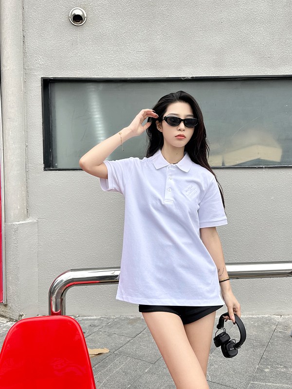 LOUIS VUITTON Embroidery Black Short Sleeve Polo Shirt