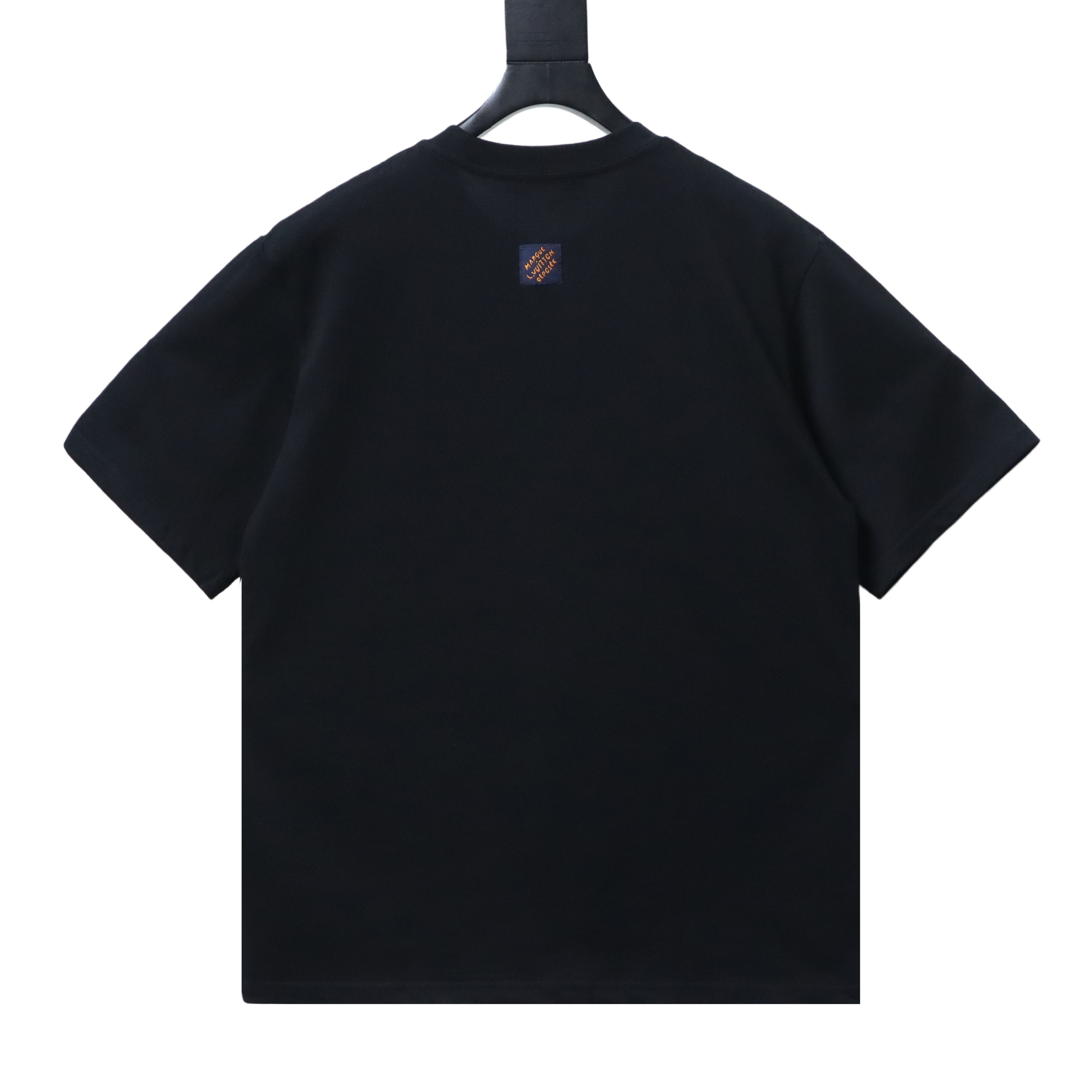 LOUIS VUITTON Embroidery Black White Short Sleeve T-Shirt