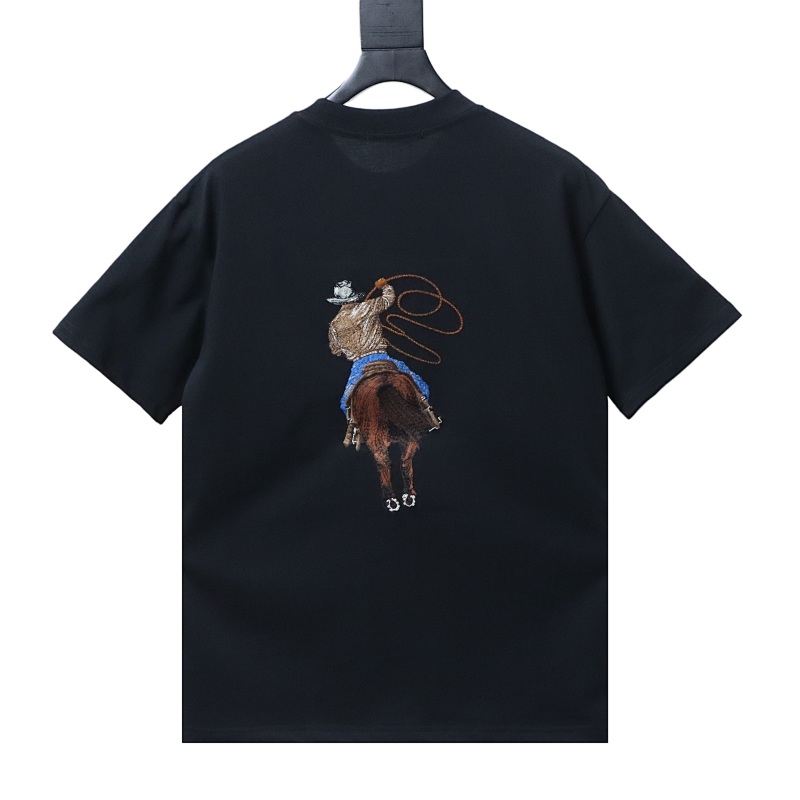 LOUIS VUITTON Embroidery Denim Short Sleeve T-Shirt