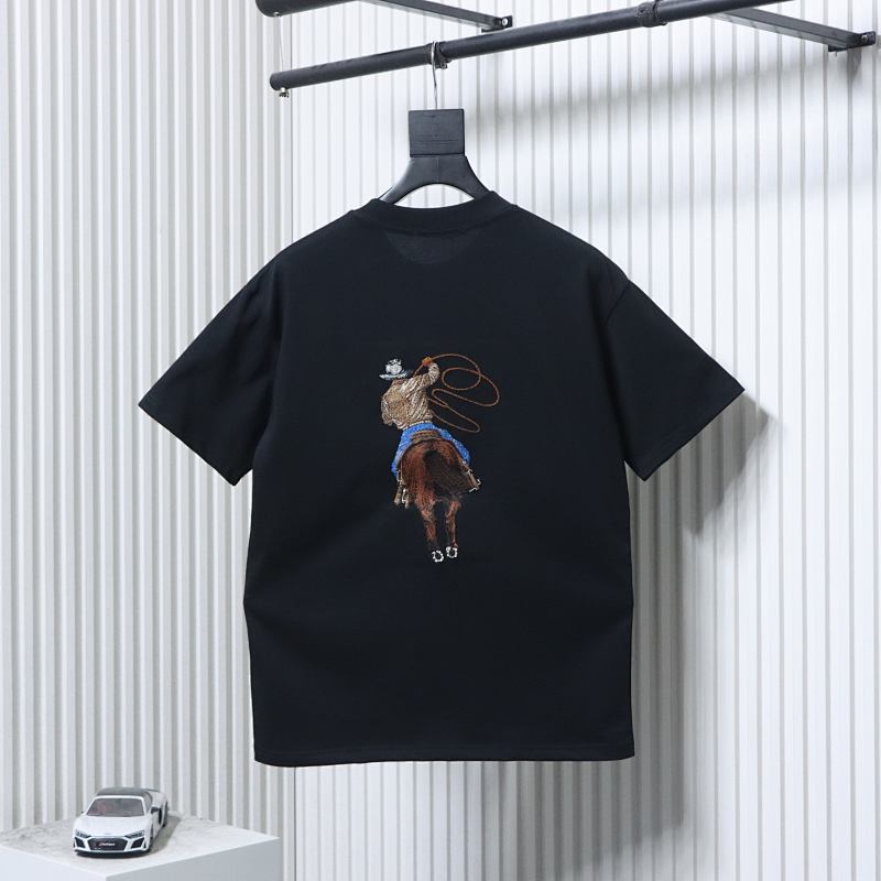 LOUIS VUITTON Embroidery Denim Short Sleeve T-Shirt