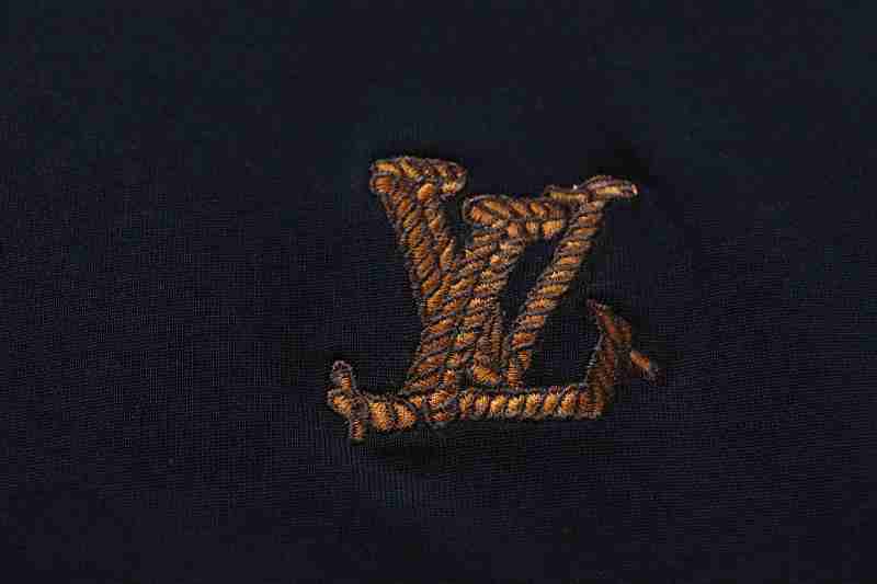 LOUIS VUITTON Embroidery Denim Short Sleeve T-Shirt