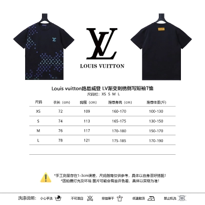 LOUIS VUITTON Embroidery Gradient Short Sleeve T-Shirt 02