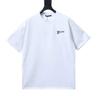 LOUIS VUITTON Embroidery Logo Short Sleeve T-Shirt Style 1 01