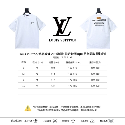 LOUIS VUITTON Embroidery Logo Short Sleeve T-Shirt Style 1 02