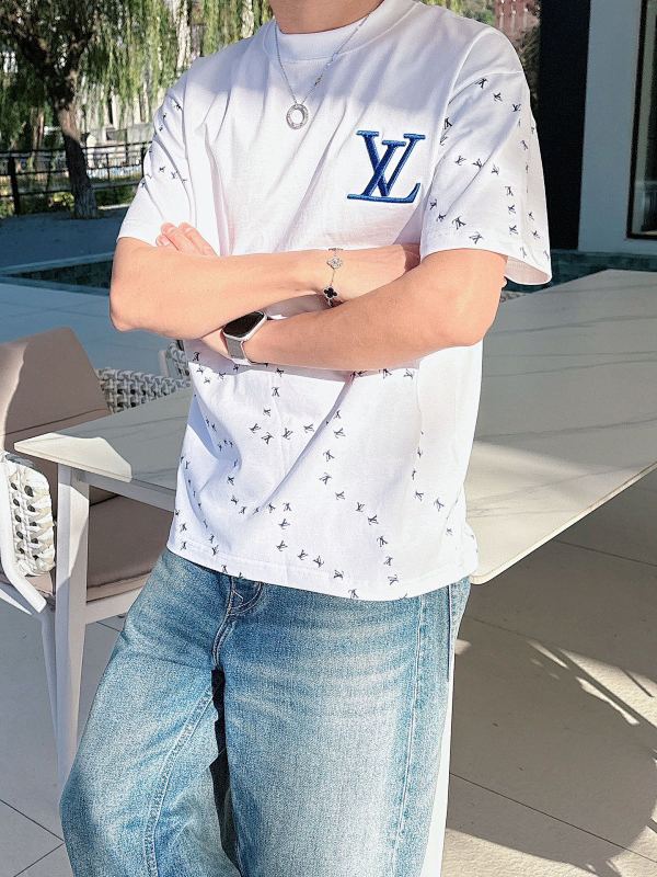 LOUIS VUITTON Embroidery Logo Short Sleeve T-Shirt Style 2