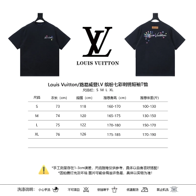 LOUIS VUITTON Embroidery Short Sleeve T-Shirt Style 1 02