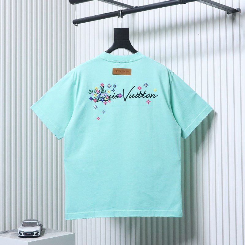 LOUIS VUITTON Embroidery Short Sleeve T-Shirt Style 3