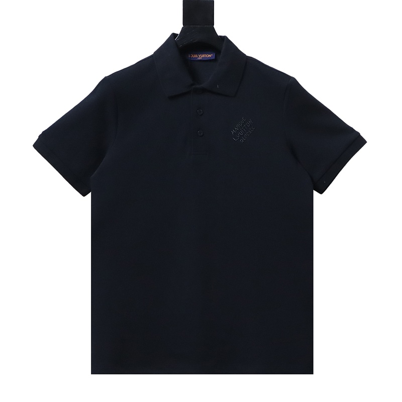 LOUIS VUITTON Embroidery White Short Sleeve Polo Shirt