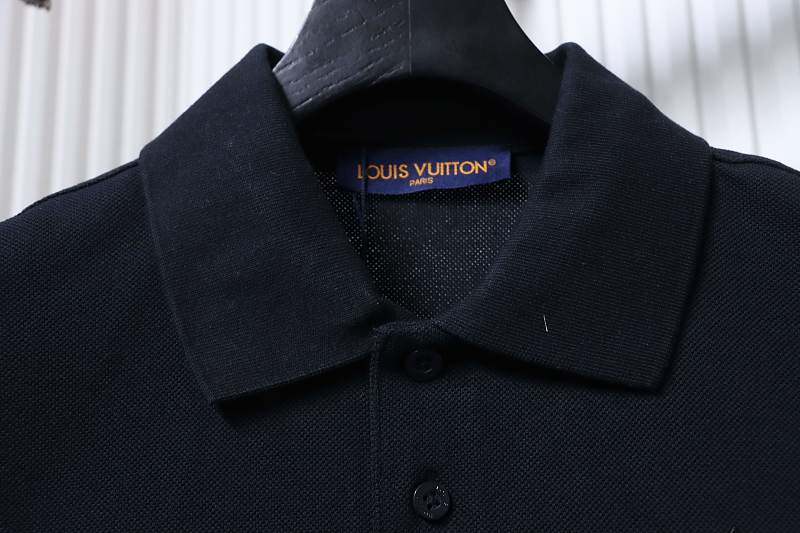 LOUIS VUITTON Embroidery White Short Sleeve Polo Shirt