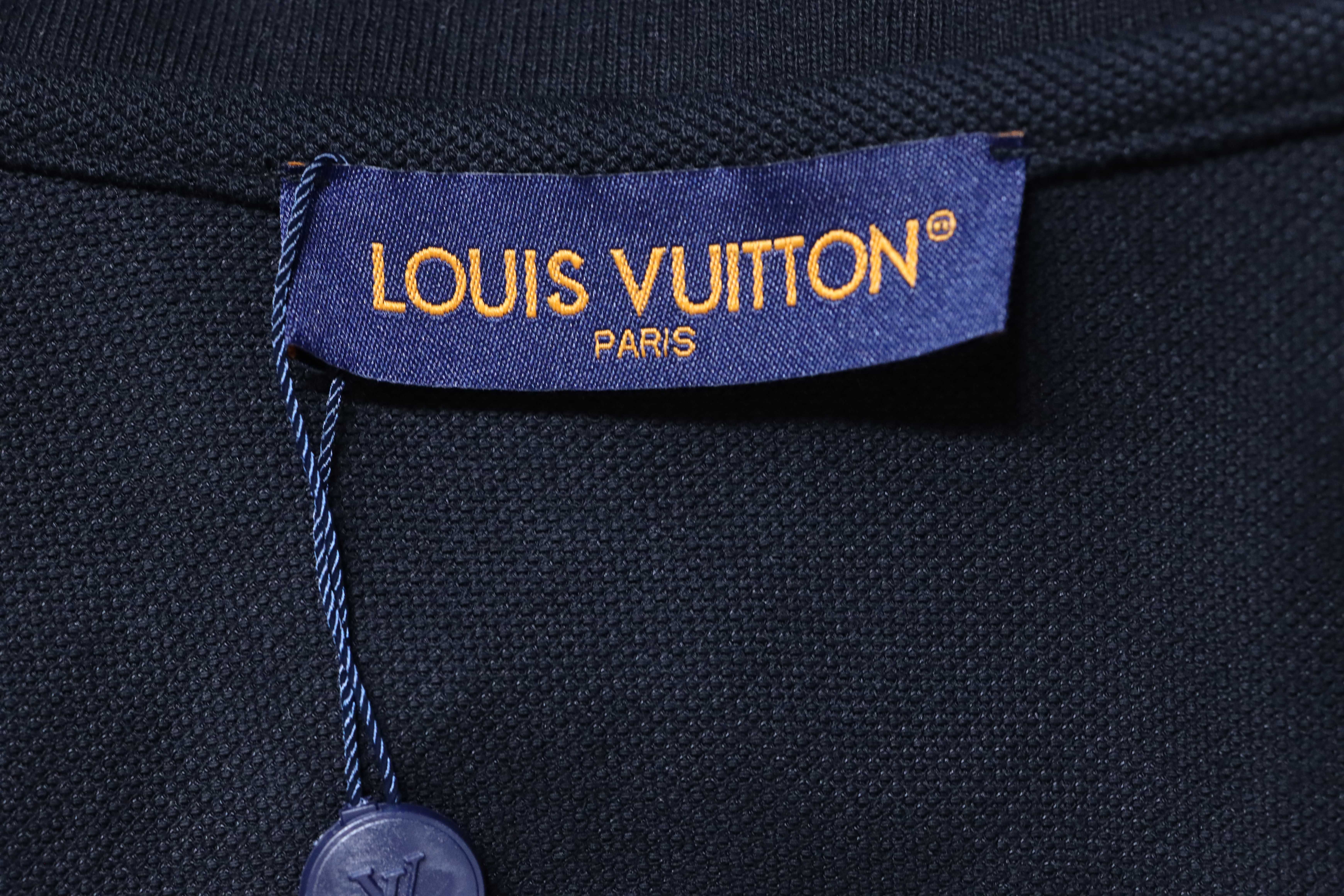 LOUIS VUITTON Embroidery White Short Sleeve Polo Shirt