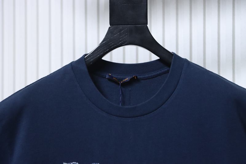 LOUIS VUITTON FW26 Denim Applique Logo Short Sleeve T-Shirt