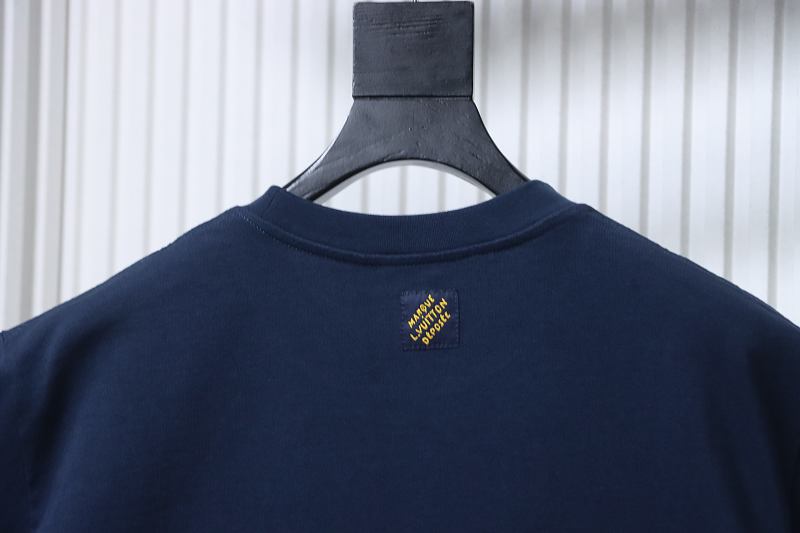 LOUIS VUITTON FW26 Denim Applique Logo Short Sleeve T-Shirt