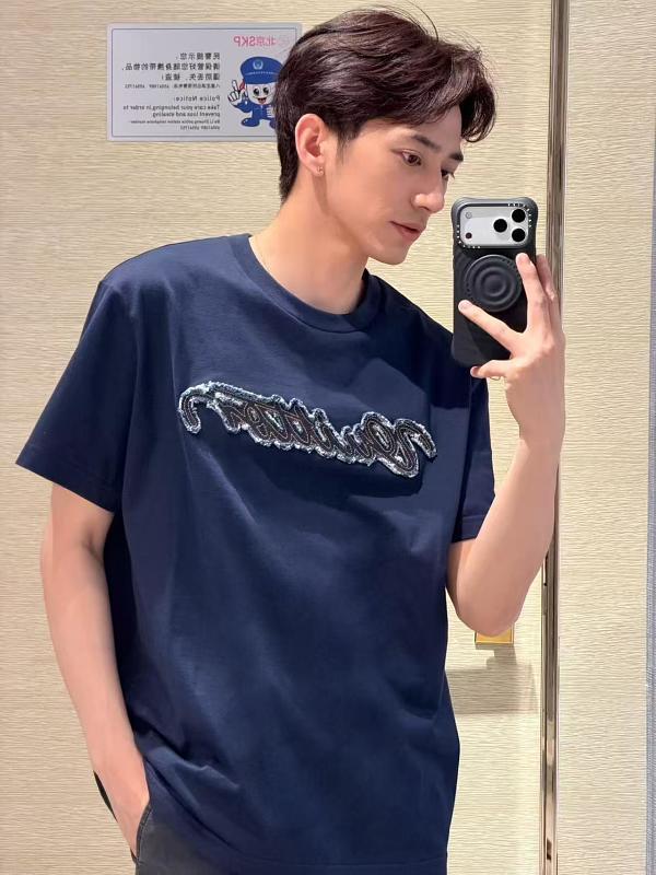 LOUIS VUITTON FW26 Denim Applique Logo Short Sleeve T-Shirt