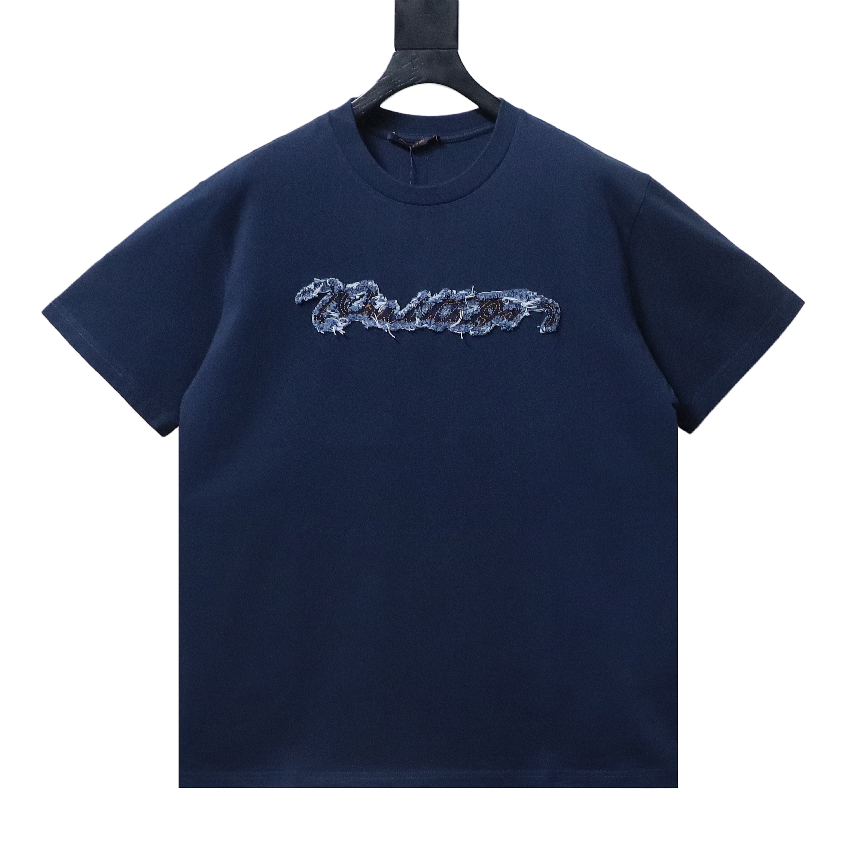 LOUIS VUITTON FW26 Denim Applique Logo Short Sleeve T-Shirt
