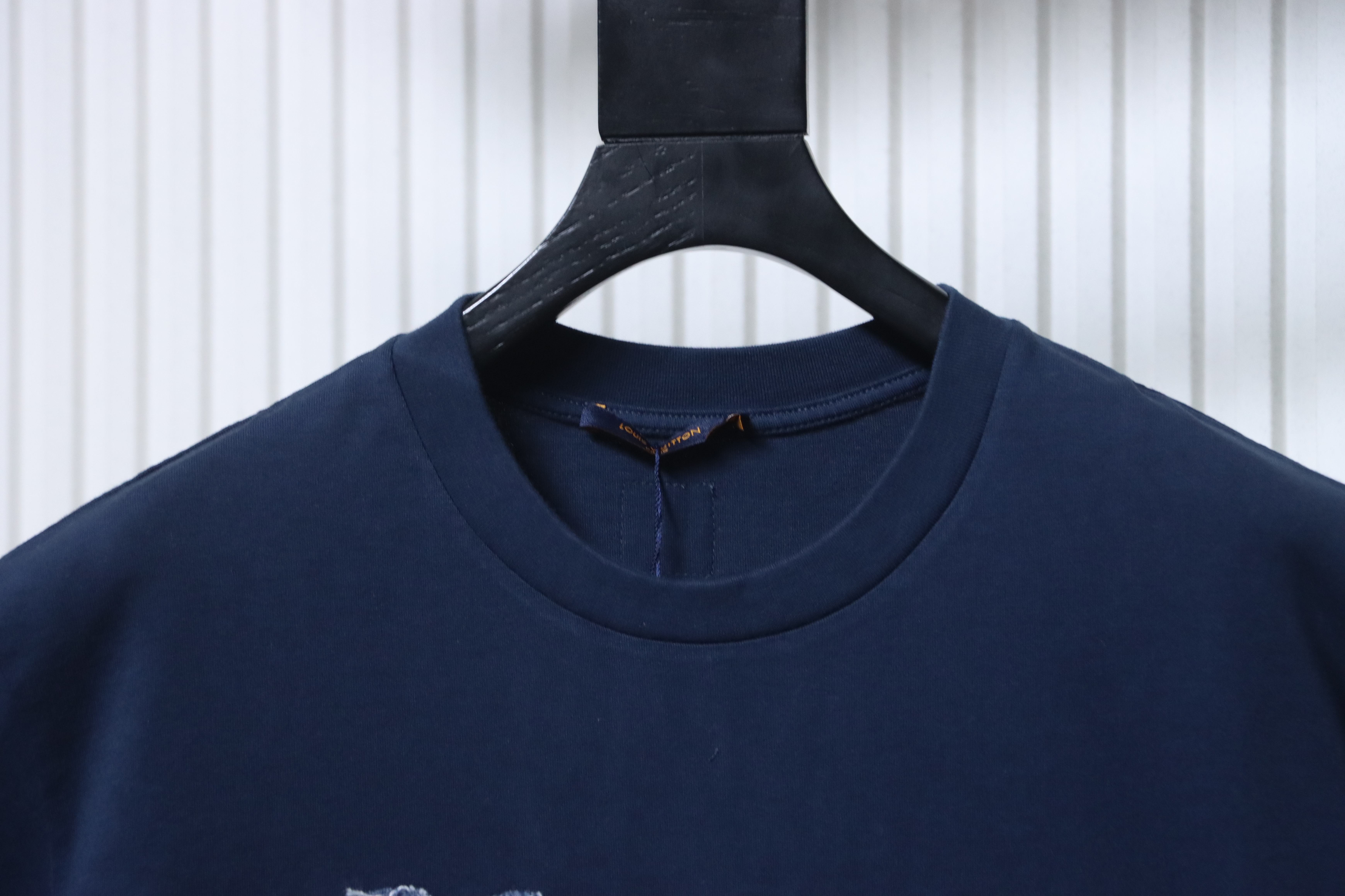 LOUIS VUITTON FW26 Denim Applique Logo Short Sleeve T-Shirt
