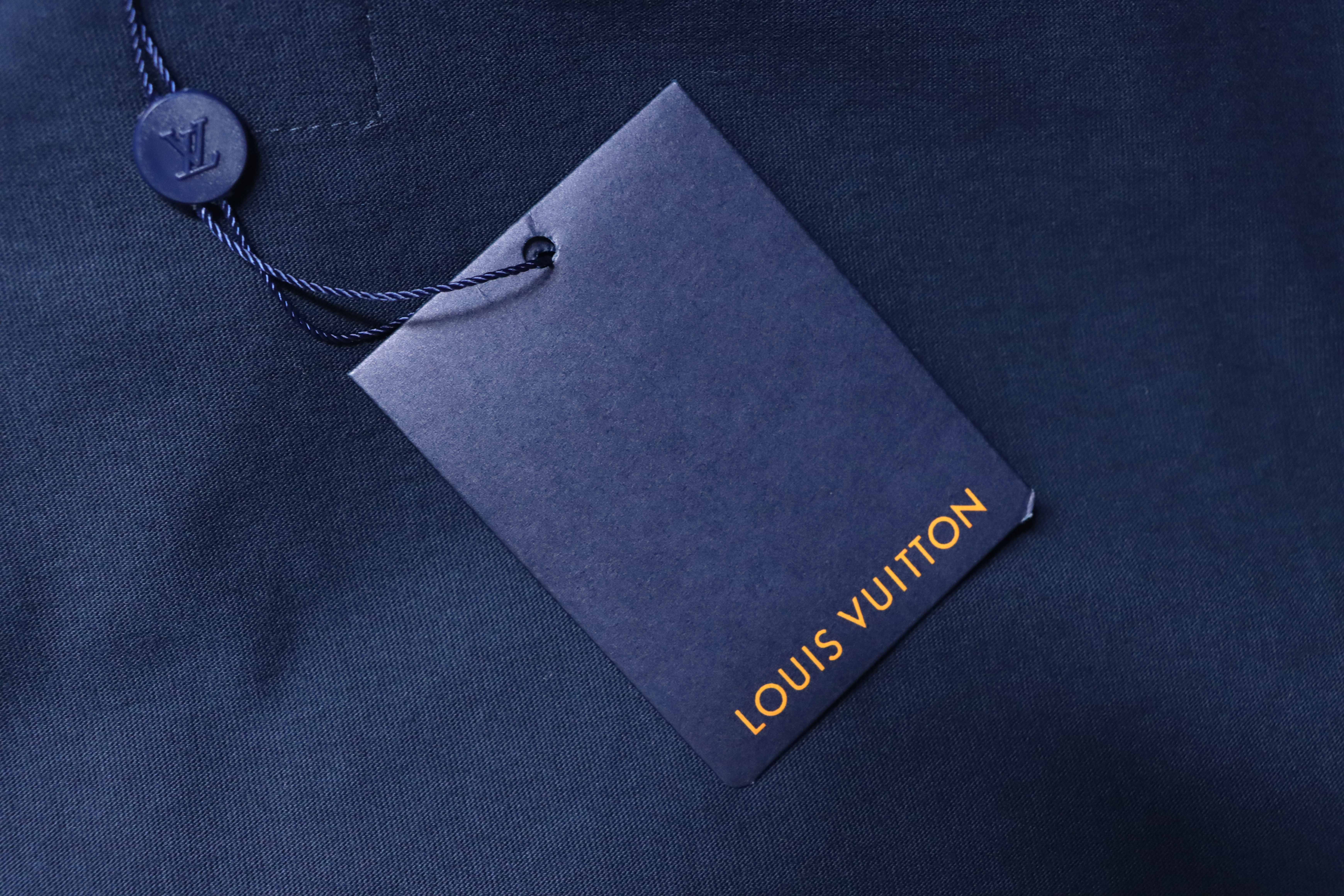 LOUIS VUITTON FW26 Denim Applique Logo Short Sleeve T-Shirt