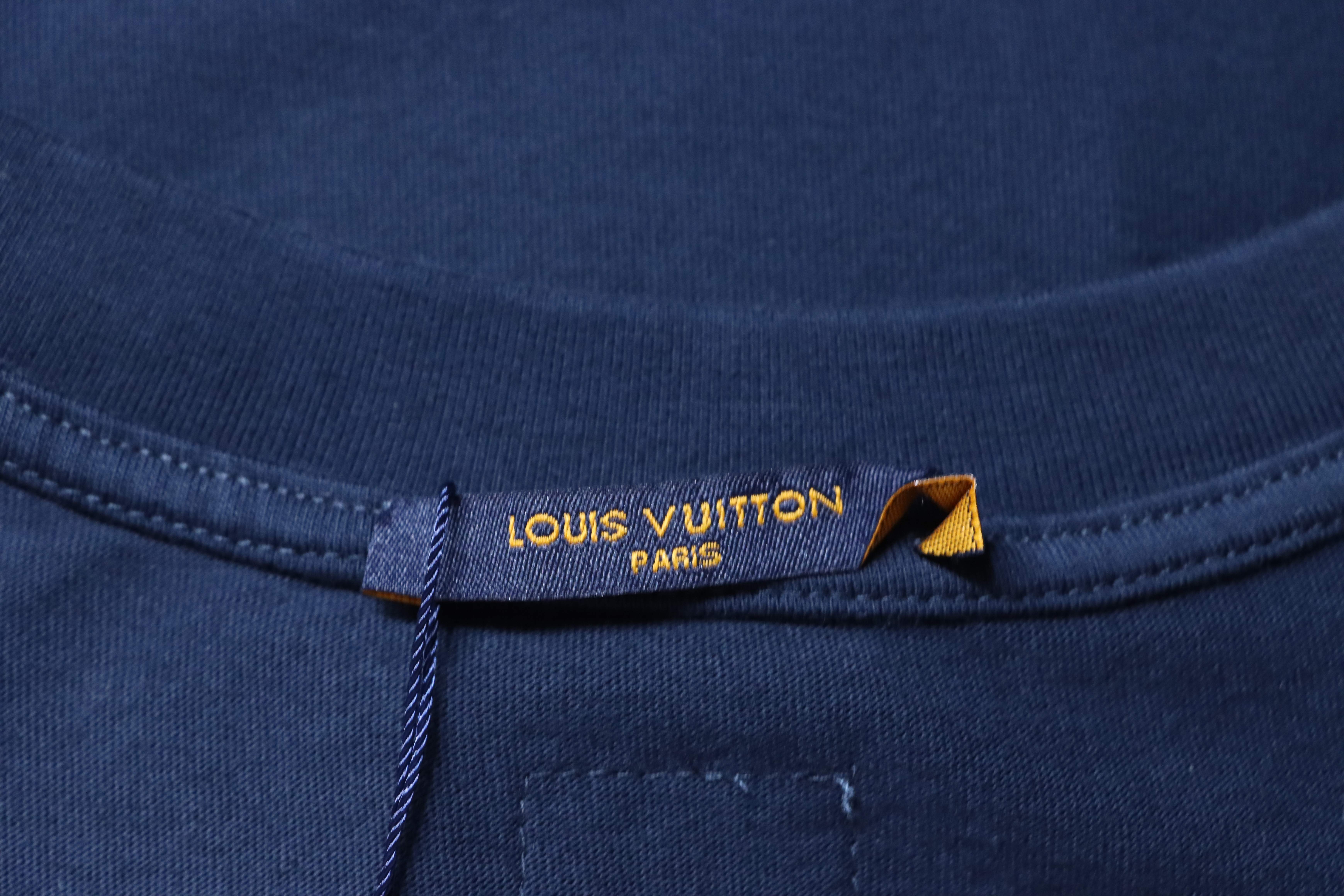LOUIS VUITTON FW26 Denim Applique Logo Short Sleeve T-Shirt