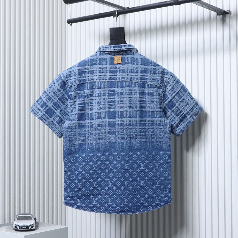 LOUIS VUITTON Gradient Denim Short Sleeve T-Shirt