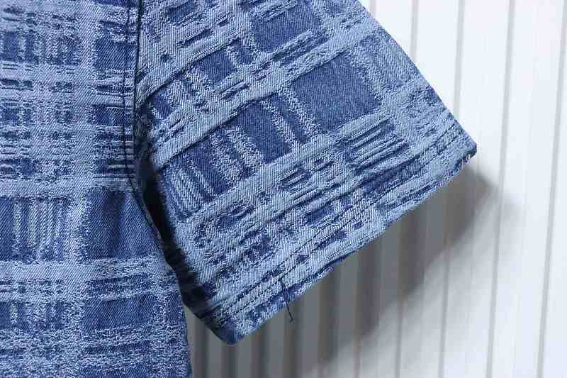 LOUIS VUITTON Gradient Denim Short Sleeve T-Shirt