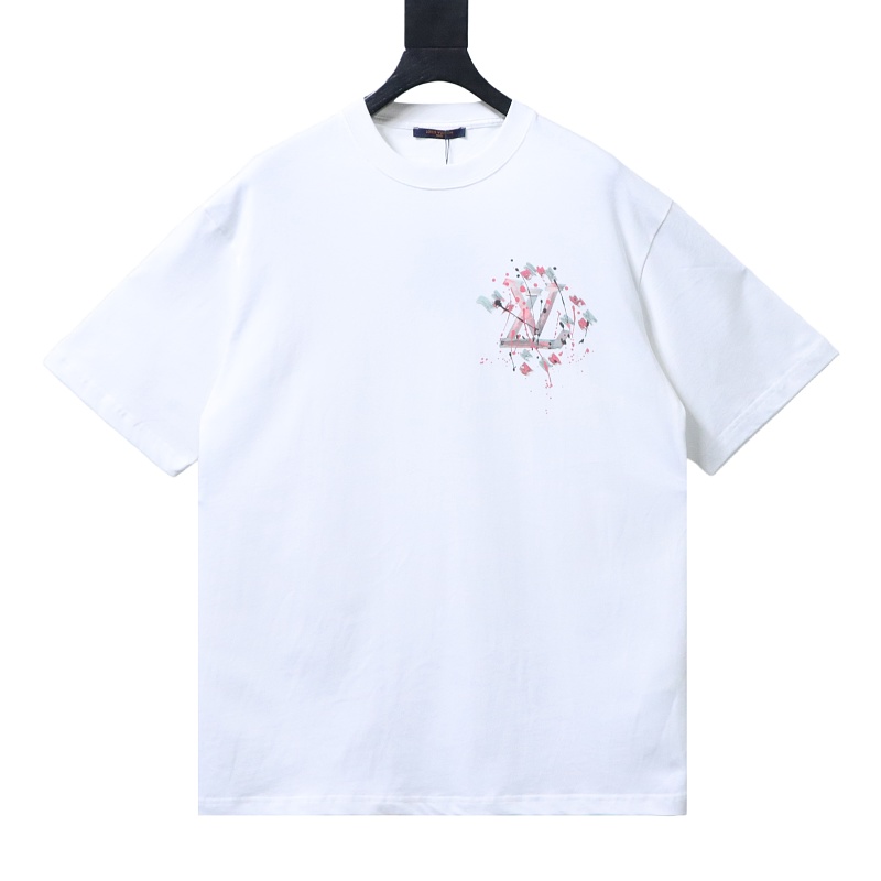 LOUIS VUITTON Graffiti Hand-Drawn Logo White Short Sleeve T-Shirt