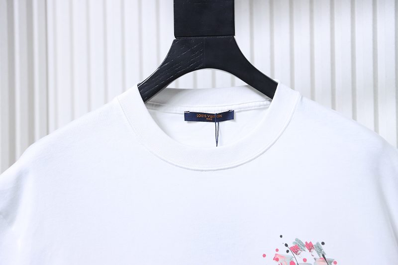 LOUIS VUITTON Graffiti Hand-Drawn Logo White Short Sleeve T-Shirt