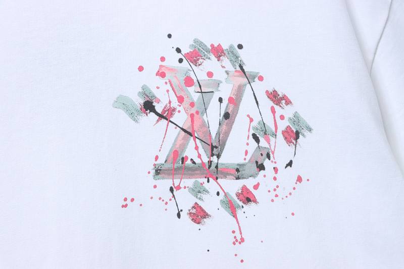 LOUIS VUITTON Graffiti Hand-Drawn Logo White Short Sleeve T-Shirt