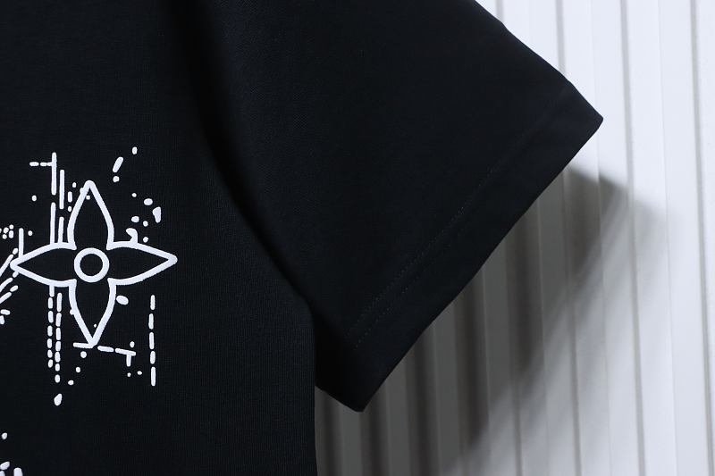 LOUIS VUITTON Graffiti Hand-Drawn Monogram Black White Short Sleeve T-Shirt