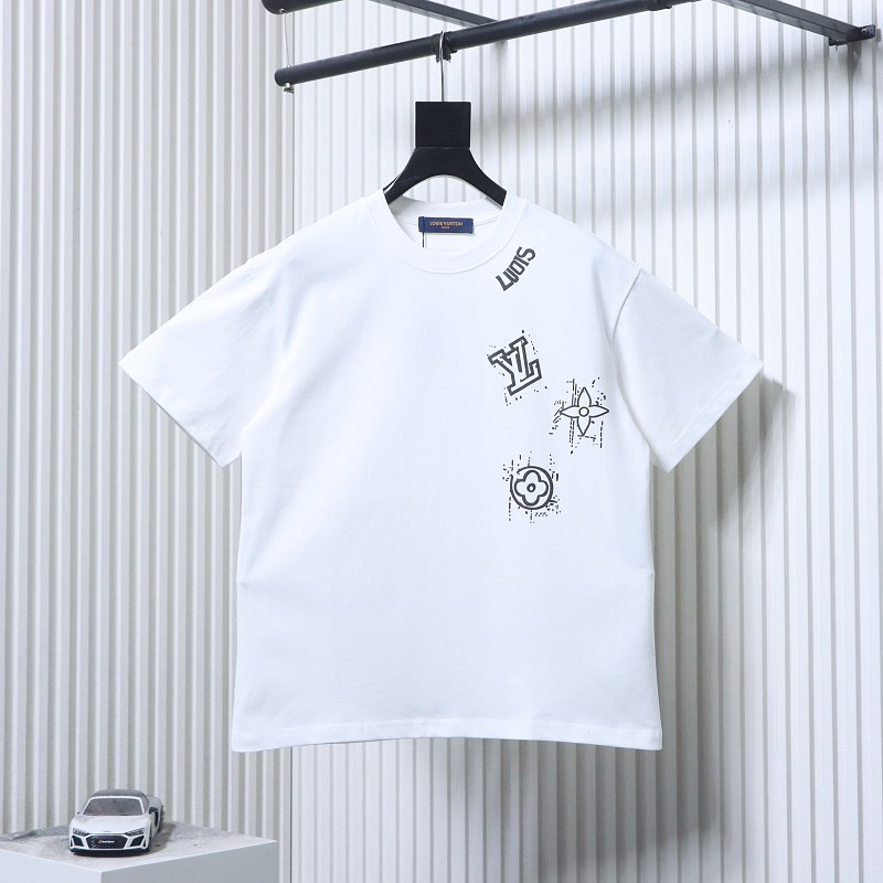 LOUIS VUITTON Graffiti Hand-Drawn Monogram Short Sleeve T-Shirt Style 2