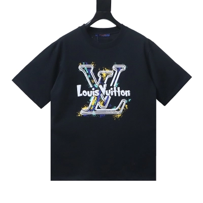 LOUIS VUITTON Graffiti Print Logo Short Sleeve T-Shirt Style 2 01